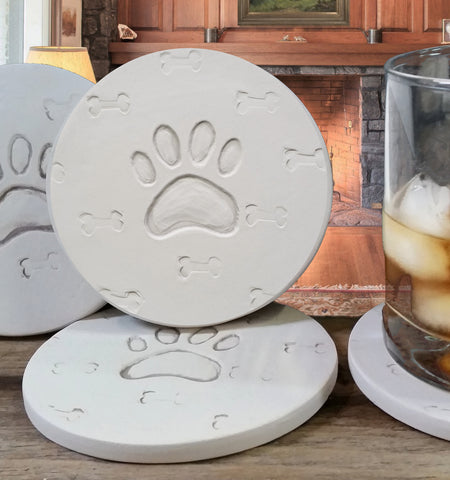 Drink Coaster 4-Pack - Dog Paw