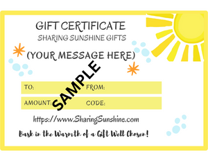 Sharing Sunshine Gift Card / Gift Certificate