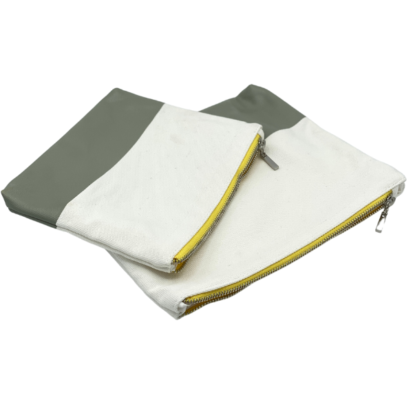 Carryall - Canvas Pouch Set - Gray/White