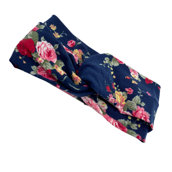 Spa - Headband - Navy Floral Knotted
