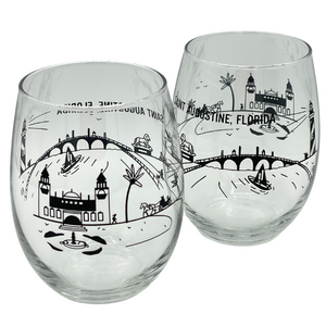 Drinkware - Pair of St. Augustine Wine Glasses - Personalized