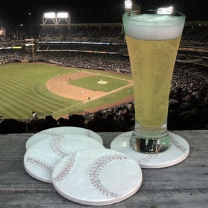 Drink Coaster 4-Pack - Baseball